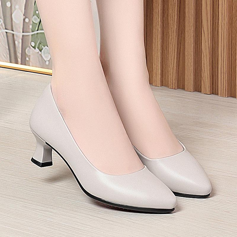 women's shoes are not tired of standing for a long time, tooling shoes women's leather shoes interview career work shoes single shoes women