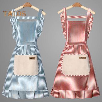 Kitchen Cooking Aprons Adjustable Strap Bib Aprons Soft Chef Aprons with Large Pockets Unisex Cotton Linen Apron for Men Women