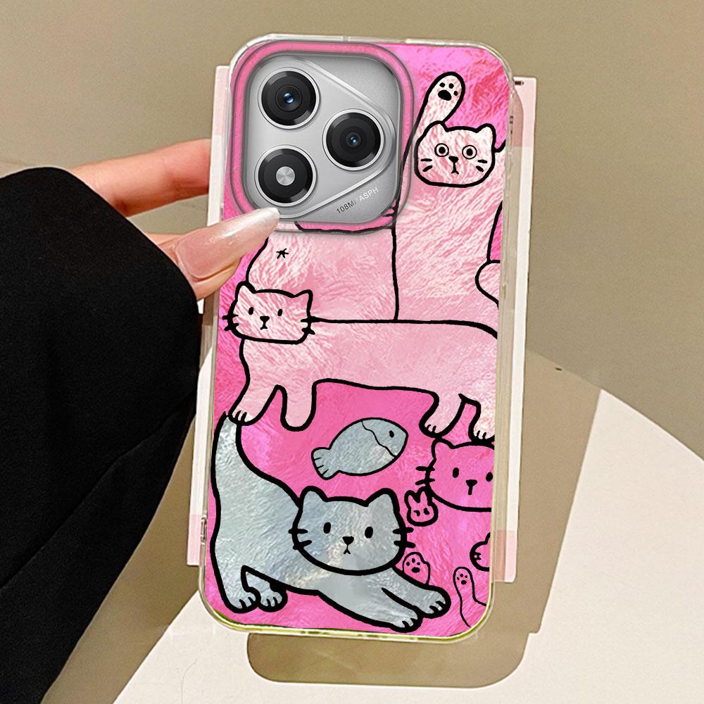 Multi Colored Line Cat Phone Cases Phone Case for Honor 400 200 Pro Magic 7 5 Lite X9a X9c X8b X8a X8c Shell Silicone Back Cover