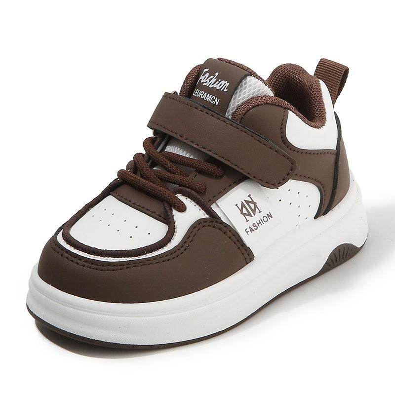 Kids Casual Sneakers Fall 2026 Soft Sole Mid-Top Unisex Toddler Shoes With PU Upper Breathable Mesh Lining