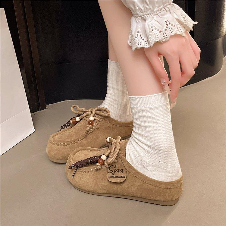 Thick-soled inner height-increasing Boken shoes bag head half slippers women's summer wear 2025 new ugly and cute one-pedal Boken single shoes