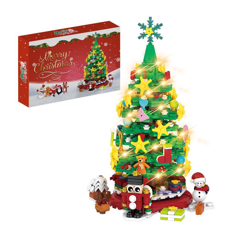 Anniversary Christmas Tree Light Up Building Blocks Toy