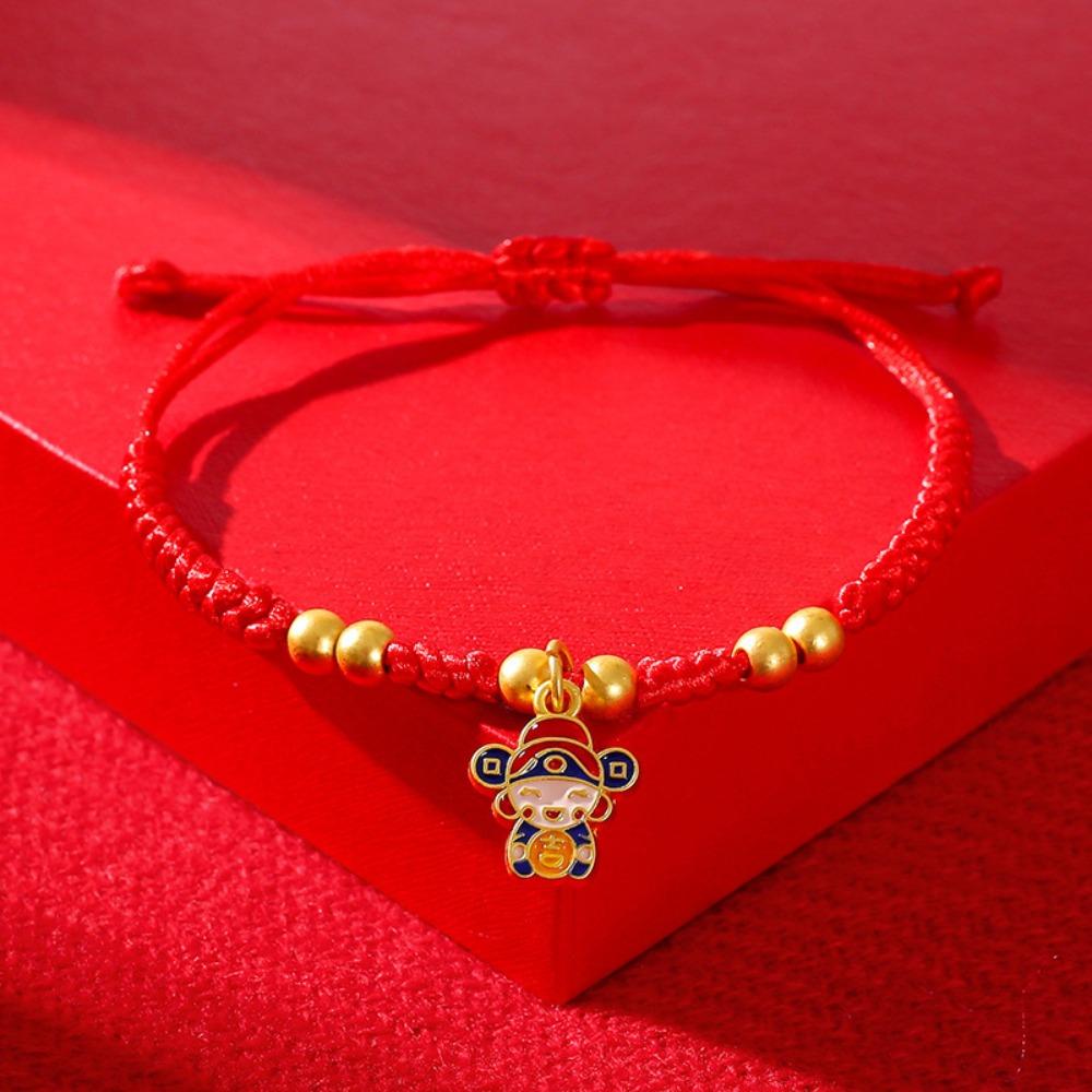 Chinese Style Snake Year Bracelet Hand Rope Fortune Bracelet Retro Lucky Red Rope  Couple