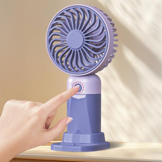 3-Speed Handheld Fan with Phone Holder Quiet USB Rechargeable Mini Personal Desk Fan Portable Travel Outdoor Summer Cooling Fan