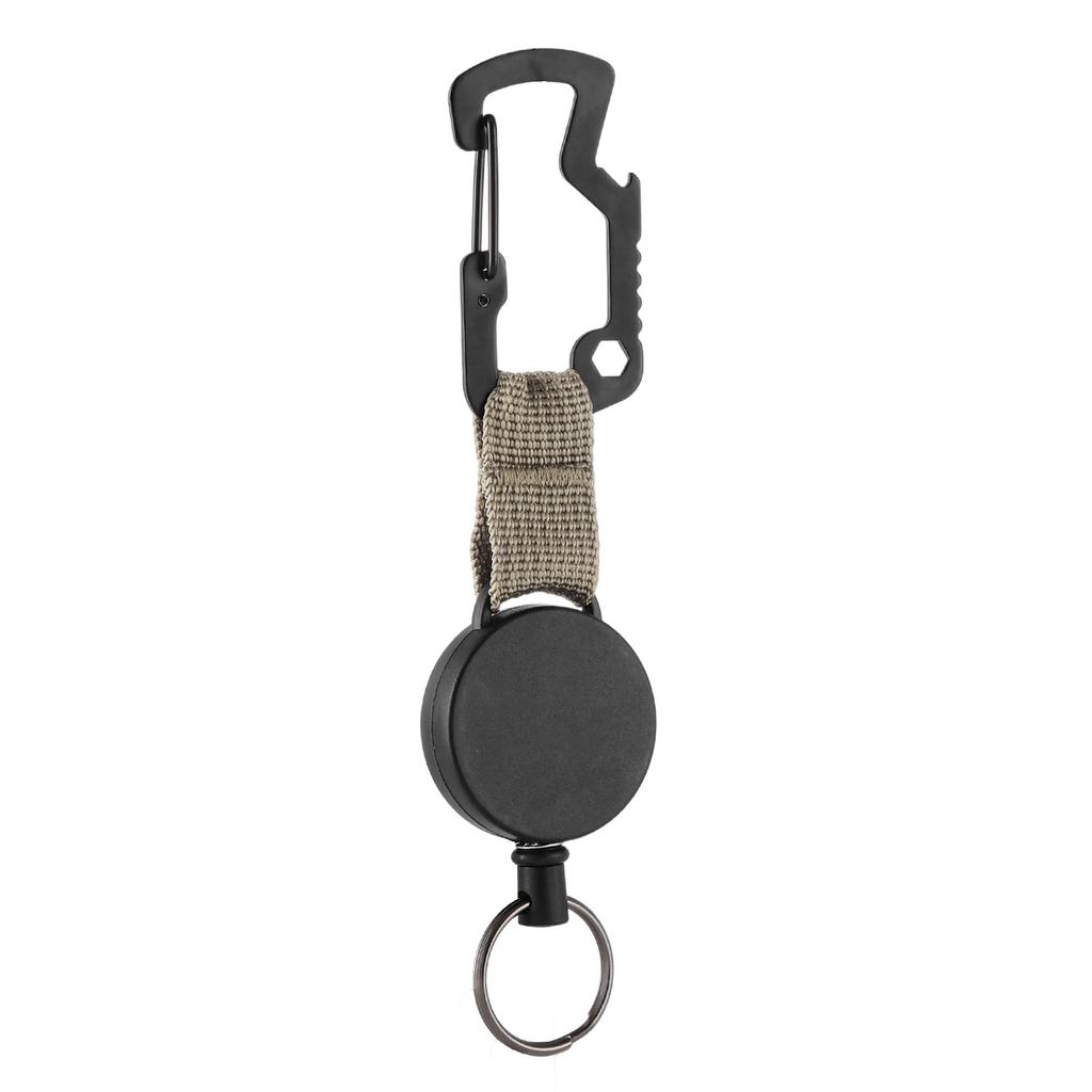 Retractable Pull Badges Holder Steel Wire Rope Buckle Key Holder Reel Carabiner Keychain Outdoor Keychain Tool