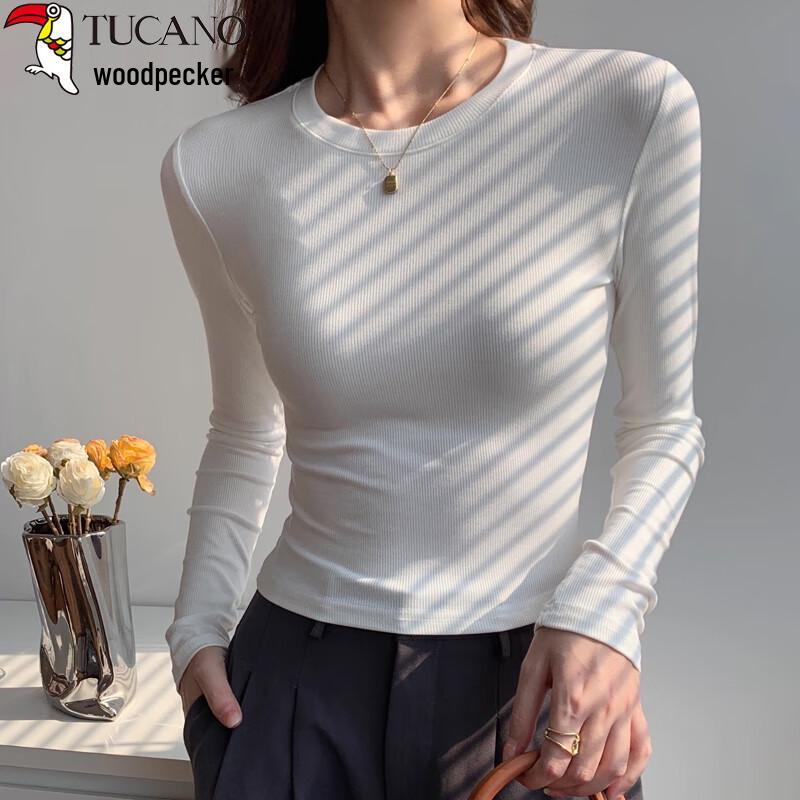 Woodpecker Women s Basic Ribbed Slim-Fit Long-Sleeve T-Shirt 2XL