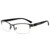 Classical Half Frame Men Business Glasses Ultralight Flexible Eyewear Men Metal Black Frame Blue Light Blocking Clear Lens Square Eyeglasses