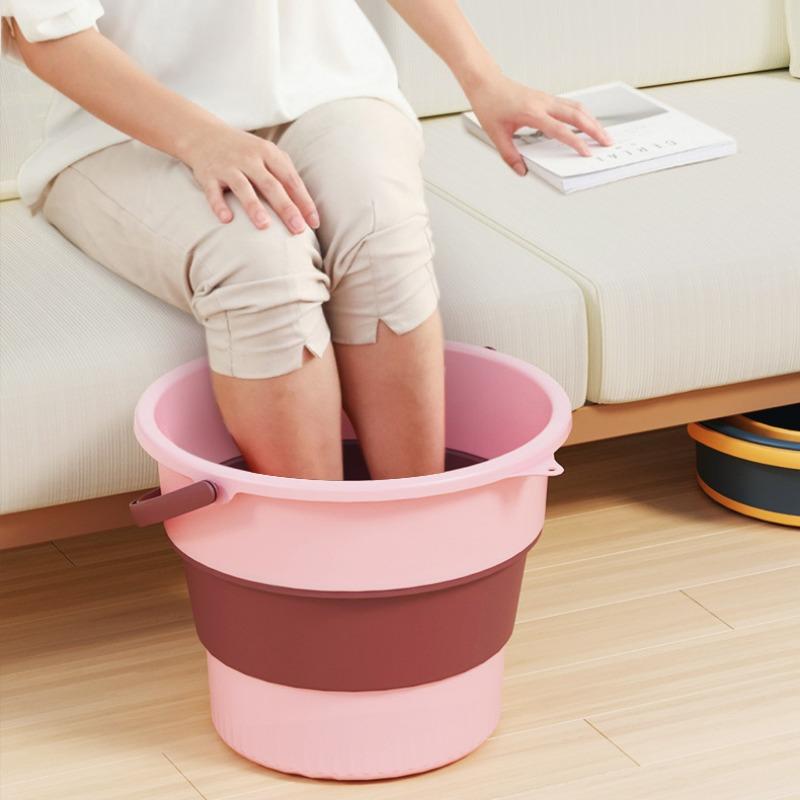 5L/10L Portable Folding Bucket Thickened Plastic Bucket for Fishing Camping Folding Bucket Bathroom Kitchen Camp Bucket