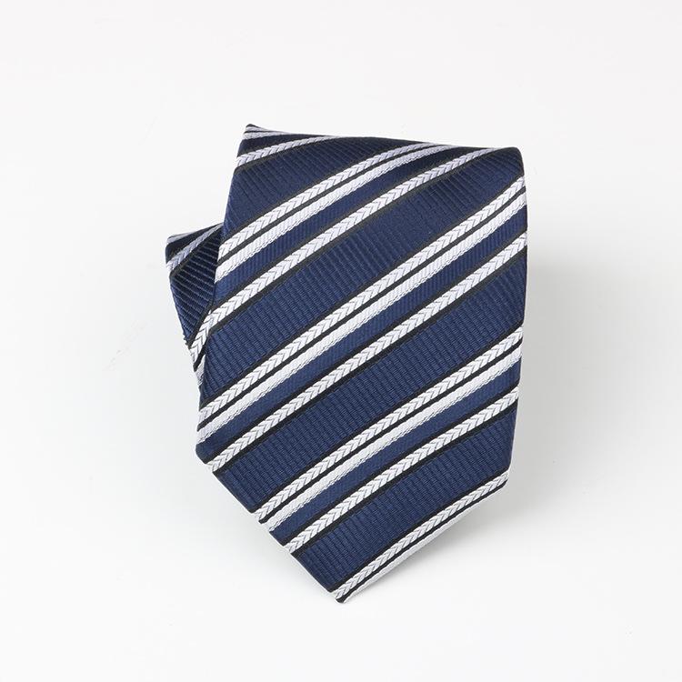 Tie Men'S, Business Zipper Work Security Shirt Striped Red Blue 8Cm Knot Free Easy To Pull