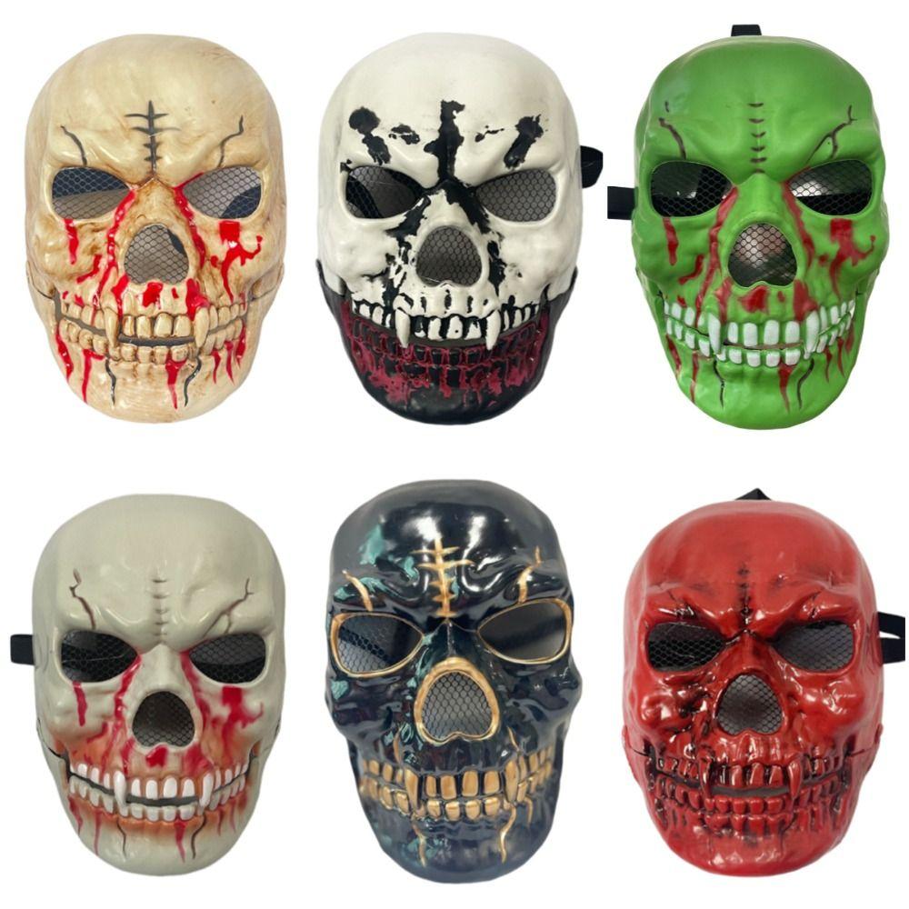 Realistic Halloween Skull Masks Adjustable Halloween Cosplay Mask Haunted House Party Supplies