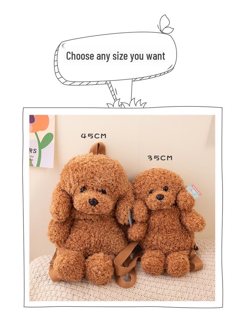Teddy Dog Plush Backpack - Cute Double Shoulder Bag for Kids, Perfect Gift and Stylish Accessory