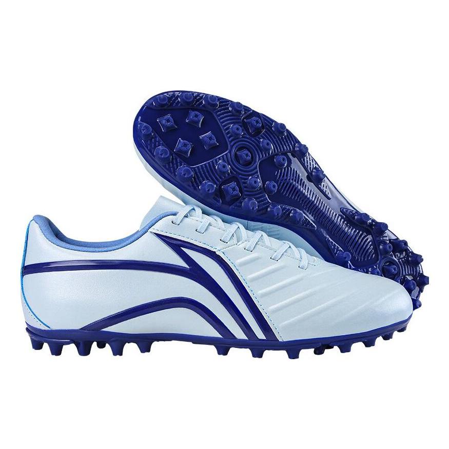 Li Ning AG Artificial Ground Artificial Turf Cushioning Slip Resistant Abrasion Resistant Soccer Shoes Men's Blue White ASTT015-4