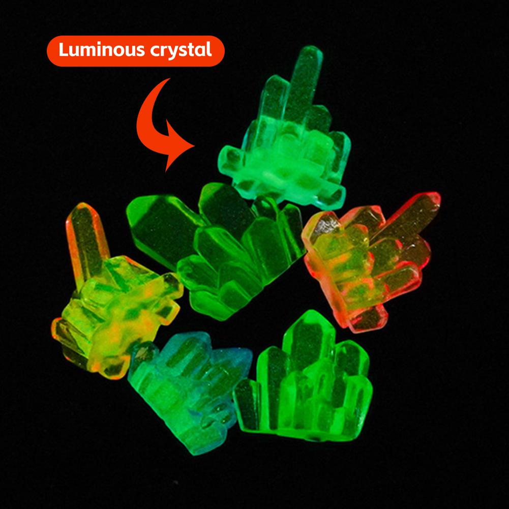 6PCS Luminous Crystal Mini Decor 3D Resin Luminous Ornament for Fish Tank Aquarium Decoration