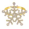 1/2/6Pcs Golden Metal Napkin Ring Faux Pearl Decor Snowflake Design Winter-themed Napkin Holders Weddings Parties Table Decor
