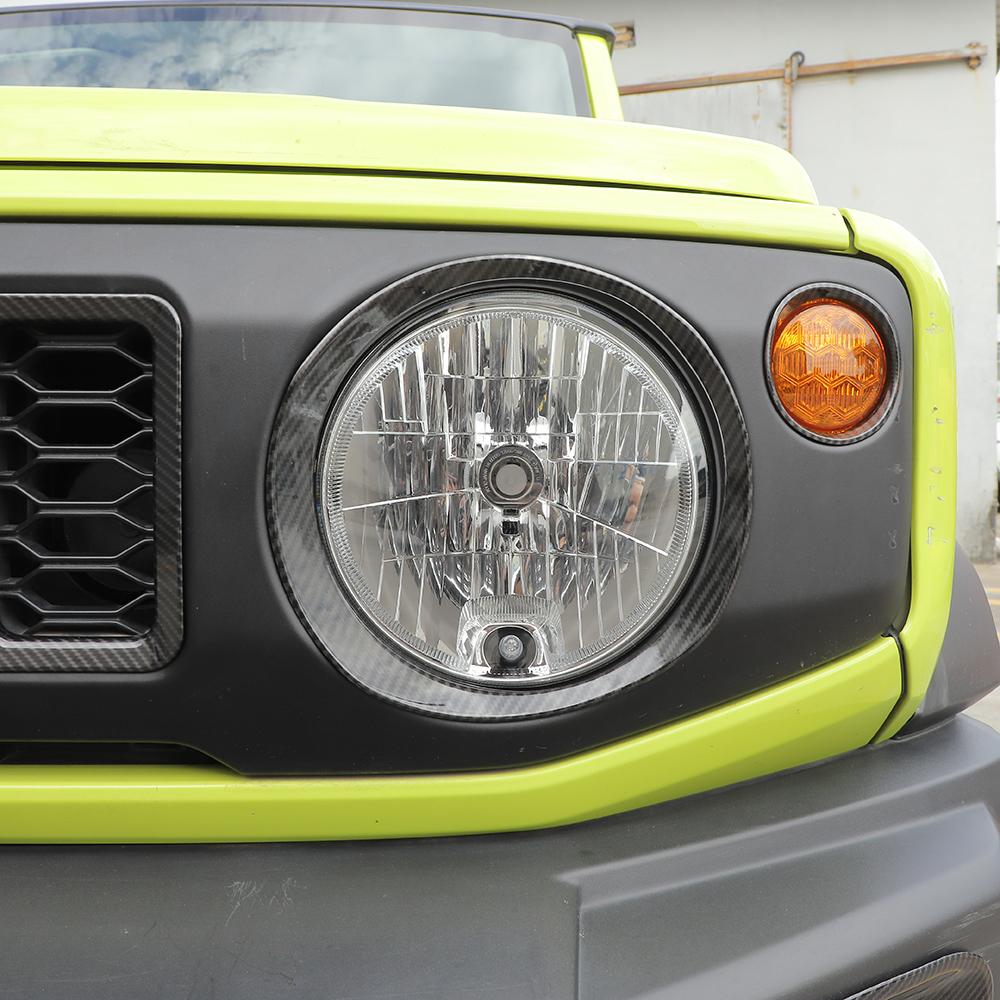 Hodelys Grille Trim Front Blinklys Front Tåkelampe Dekor Deksel Klistremerker For Suzuki Jimny 2019 Up ABS Carbon Fiber Biltilbehør