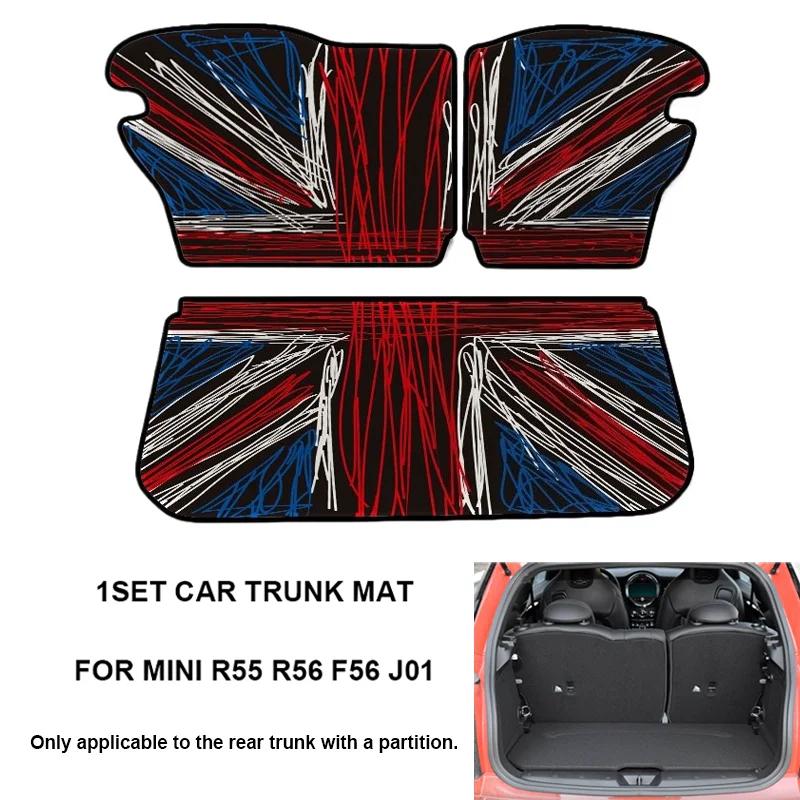 Car Rear Trunk Mat Cargo Liner For MINI Cooper R55 R56 F56 J01 For Clubman Electric Hardtop Hatchback Hatch Leather Custom