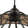 Industrial Pendant Light, Vintage Black Metal Lamp with Manila Rope, Rustic Wall Sconce for Bathroom Hallway Living Room