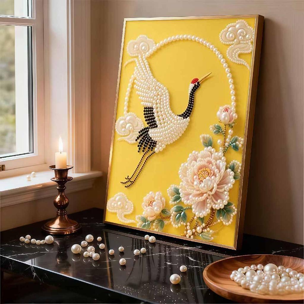 Pearl Swan DIY Diamond Art Kits 15.7x19.6inch Gem Art Diamond Painting Kits Without Frame for Adults Gift Idea Home Wall Decor
