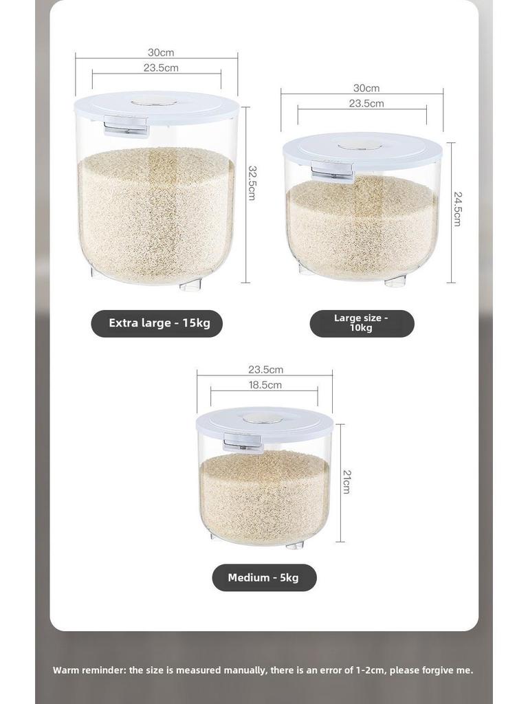 Xingyou Pojemnik na ryż odporny na owady i wilgoć - Szczelny, pojemnik spożywczy na ryż i mąkę