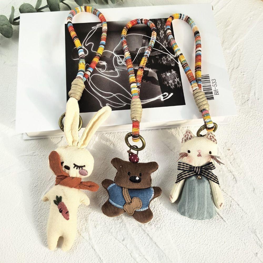 Pendentif Poupée Canard Ours Accessoires de Sac Mode Porte-clés Lapin Cadeau