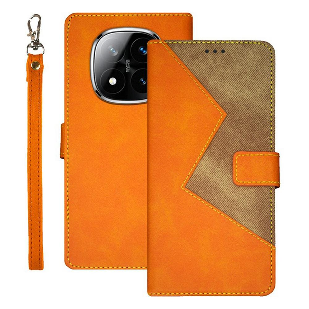 

IDEWEI Чохол для Xiaomi Redmi Note 14 Pro 5G/Poco X7 5G зі слотами для карток, кольоровий шкіряний чохол для телефону Yellow