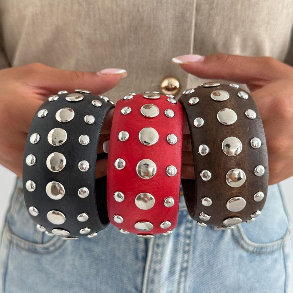Vintage Chunky Bangle Bohemian Irregular Geometric Bracelet Retro Hand Ring  Summer Party Jewelry