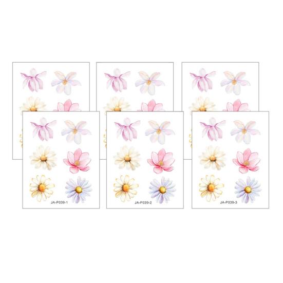 6Pcs Wall Decals, Flower Print Wall Stickers, Self-Adhesive Removable Waterproof Scratch Resistant Wall Decals for Kids Rooms And Kindergartens B