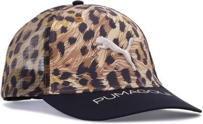 Puma GOLF Free Graphic Mesh Cap - Leopard Print - Caramel Latte - One Size - Adjustable Snapback