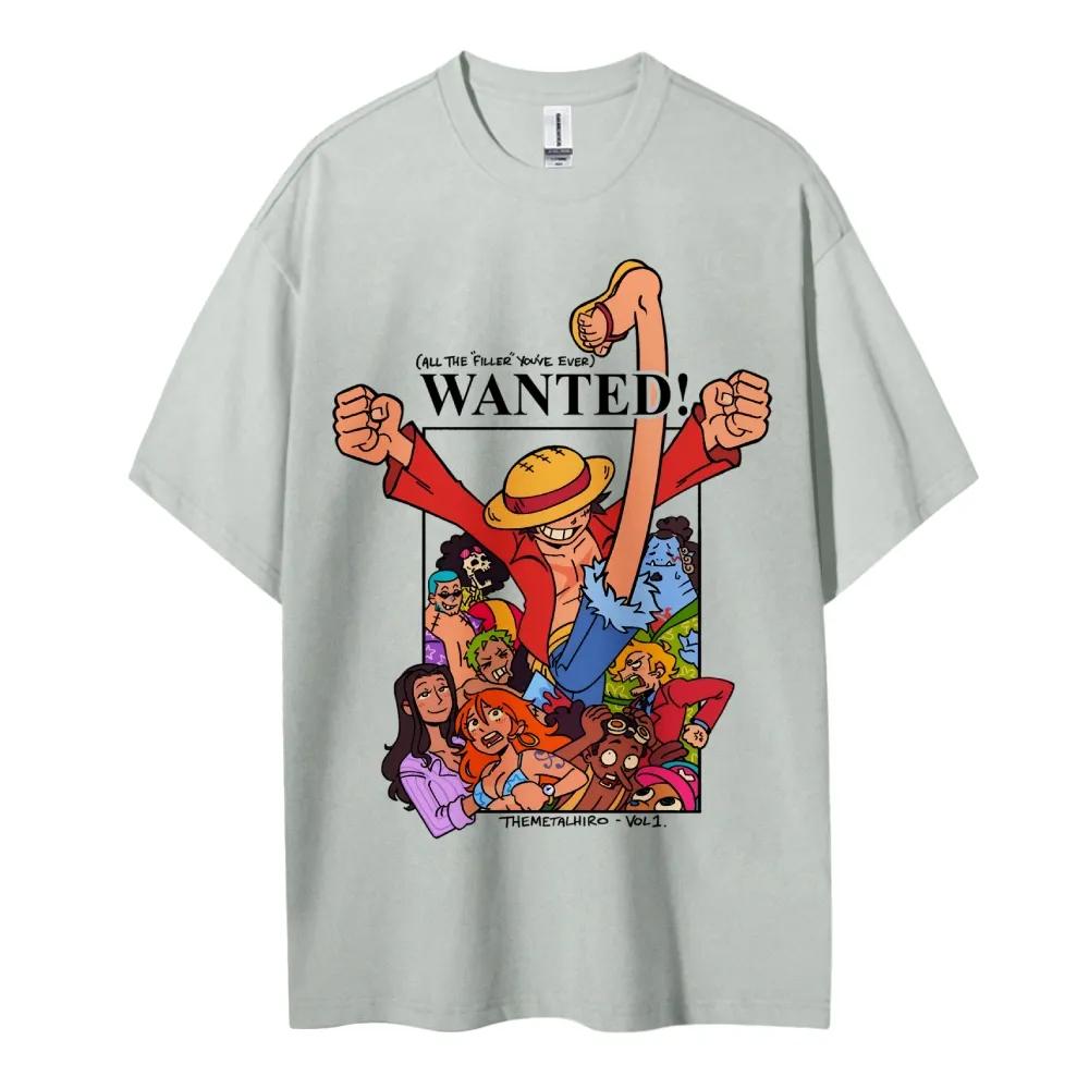 ONE PIECE Tshirt Mens Pure Cotton Casual  Round Neck Tshirt Short Sleeve Clothing Summer Sports Casual Short Sleeve Top