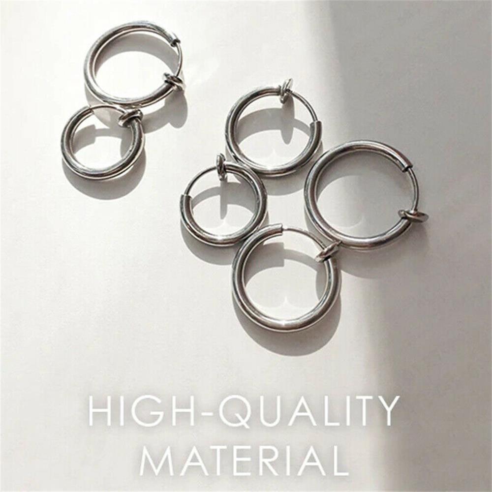 

Dangle Huggies Hip Hop Cuff Earrings Retractable Earrings Round Hoop Ear Cuff No Piercing Earrings