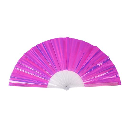 Голографический складной веер Большой переливающийся ручной веер Портативный летний охлаждающий веер Декорация Реквизит для танцевальных выступлений Аксессуары для вечеринок