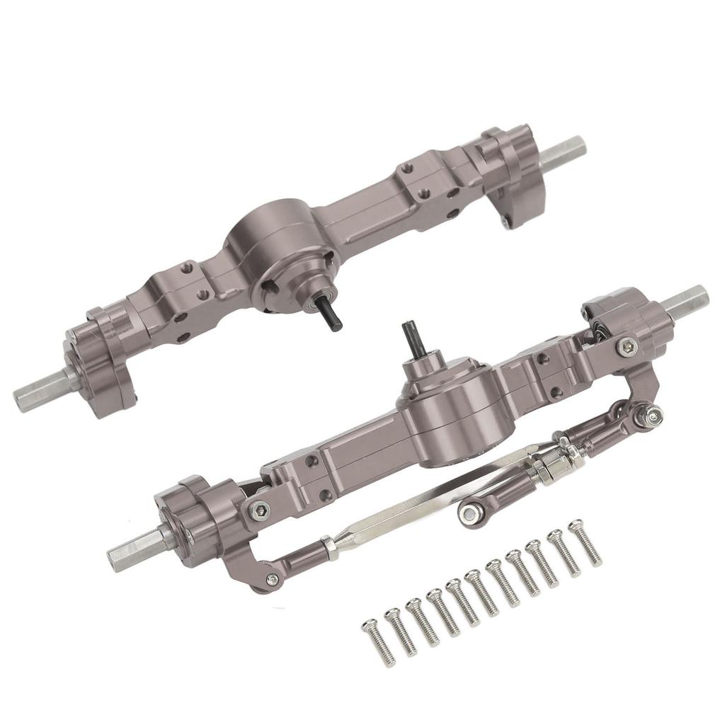 Front Rear Axles Aluminum Alloy Upgrade Parts 4 Wheel RC Axles for MN 90 99S Series Titanium Color