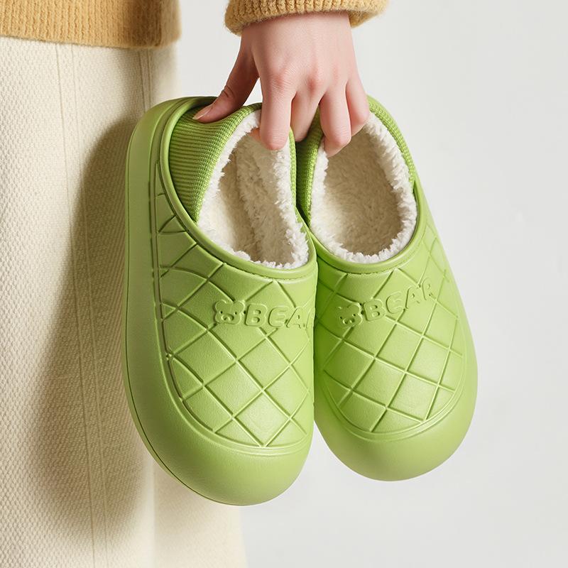 Cotton slippers with plush winter indoor warmth autumn cute couple home winter slippers plush