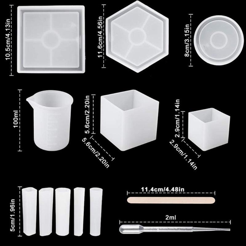 Resin Silicone Molds Round Hexagonal Coaster Epoxy Molds Resin Casting Molds for Making Coasters DIY Resin Artwork
