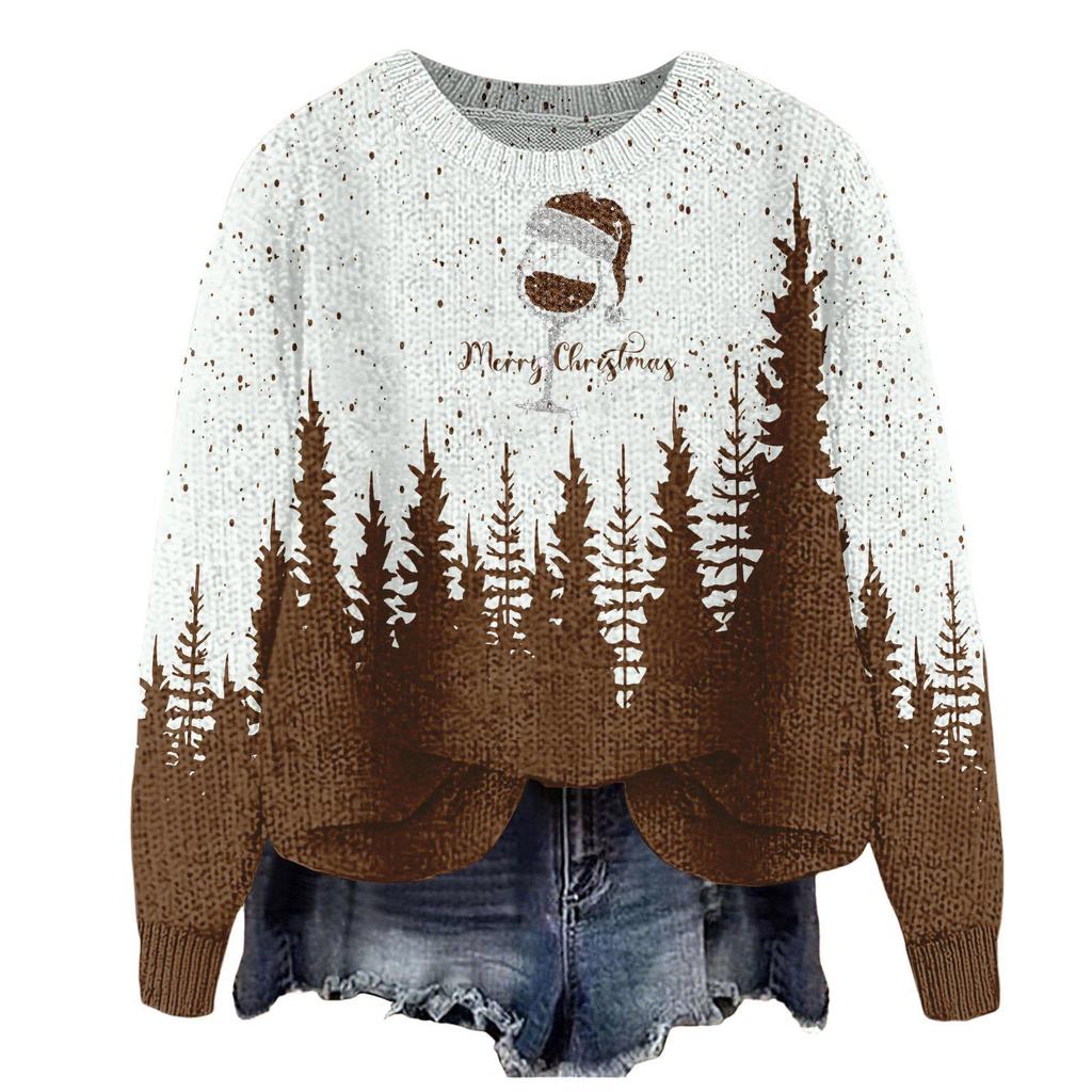 ZJW908-YT2 3D Print Christmas Pullover Sweater