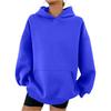Women's Hooded Long Sleeve Sweatshirt Loose Fit Streetwear Solid Color Pullover Hoodie