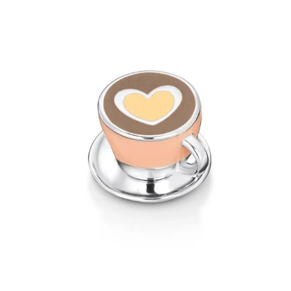 925 Silver Colorful Fruit Birthday Cake Milk Burger Chili Pendant Bead for DIY Women Bracelet Jewelry