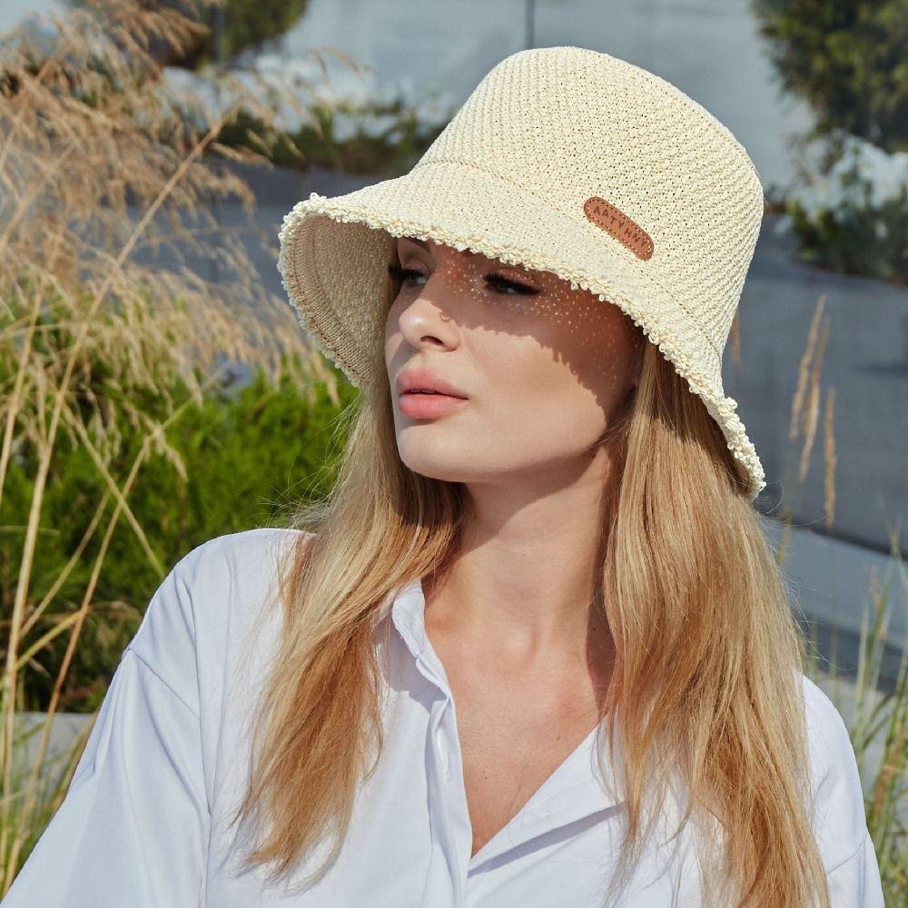 Garden Supplies My Women's Summer Foldable Fisherman Hat Wide Brim Uv Protection Panama Straw Hat Lightweight Bucket Hat