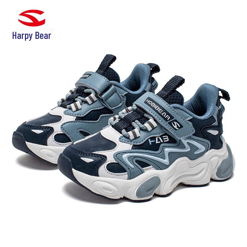 

Hapi Bear Boys Leather Velcro Sneakers - Comfy, Casual Spring & Autumn Shoes 27 синий