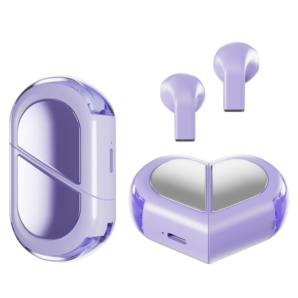 Deformation Design Heart Wireless Earbuds Mini Size Rotatable Earphones  For Small Ears