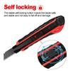 WISEUP Utility Knife Retractable Pocket Knife TPR Handle Auto-Lock Box Cutter For Office Stationery School Supplies Hand Tools