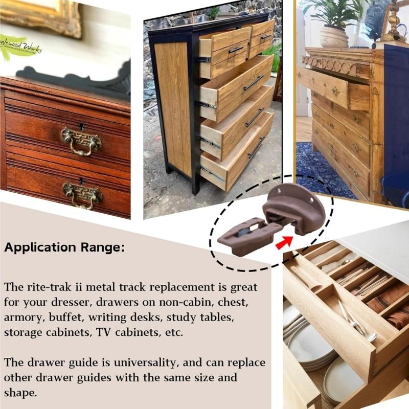 10pcs Quickly Release Drawer Track Upgrades Corrosion Resistant Drawer Slide For Dresser And Cabinet Restoration