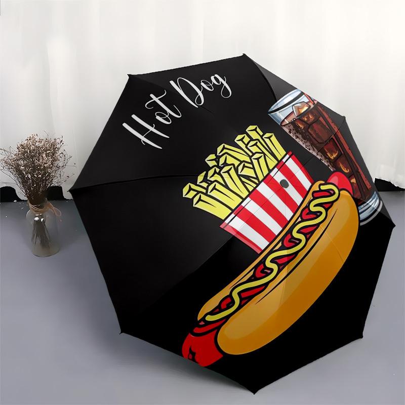 1pc Hot DogFast Food Themed High-quality Umbrella,Automatic Opening and Closing Umbrella,Multi-functional Umbrella G0811273