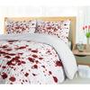 Horror Duvet Cover Set, Splashes of Blood Grunge Style Bloodstain Horror Scary Zombie Halloween Themed Print, Decorative 3pcs