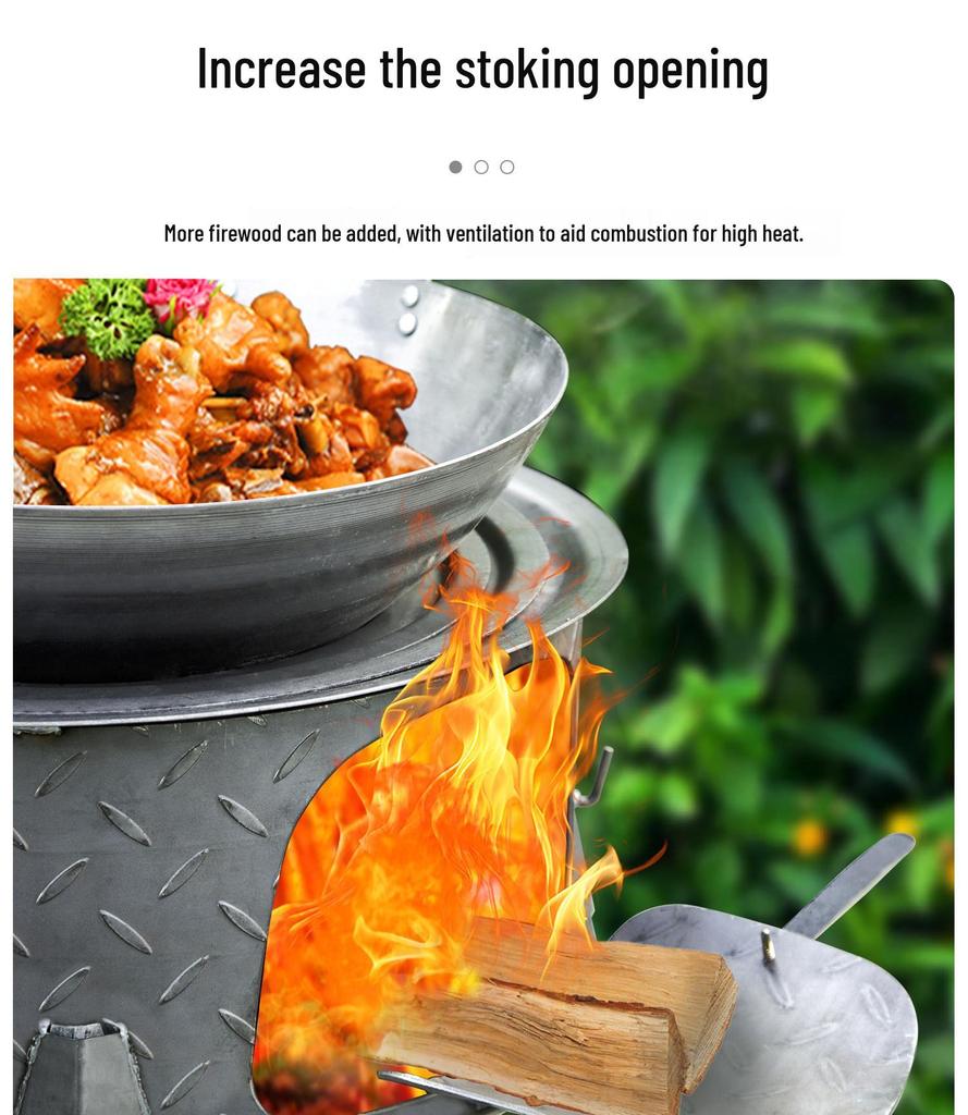 Portable Firewood Stove for Rural Home Use: Efficient Heating for Large Pots