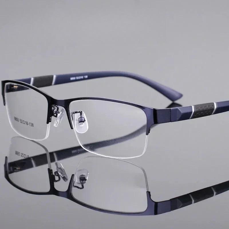 Metal Half Frame Reading Glasses TR90 Farsighted Eyeglasses Business Men Finished Presbyopic Eyewear With Diopter +1 To +4.0