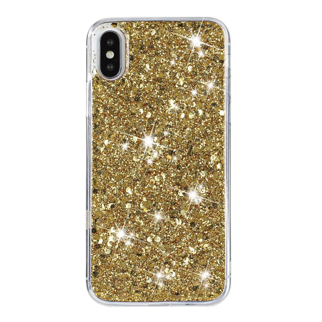 For iPhone X/XS Case Epoxy Phone Protective Cover Glittery Powder TPU Phone Shell