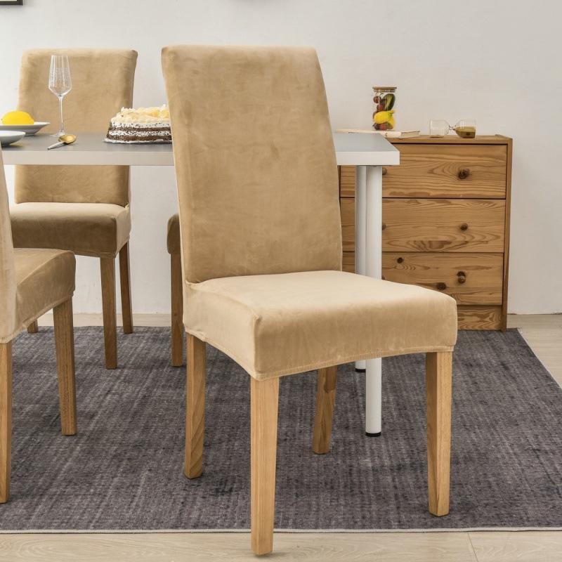 Golden Sable Velvet Elastic Chair Cover for Home, Hotel, Dining & Computer Chairs