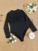 Plus Size Lace See-through Bodysuit with Open Crotch and Hollow-out Design