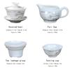 Set da Tè Kung Fu, Tazza da Tè in Ceramica, Set in Porcellana Bianca, Tazza da Tè Blu e Bianca, Coperchio, Ciotola, Set da Tè